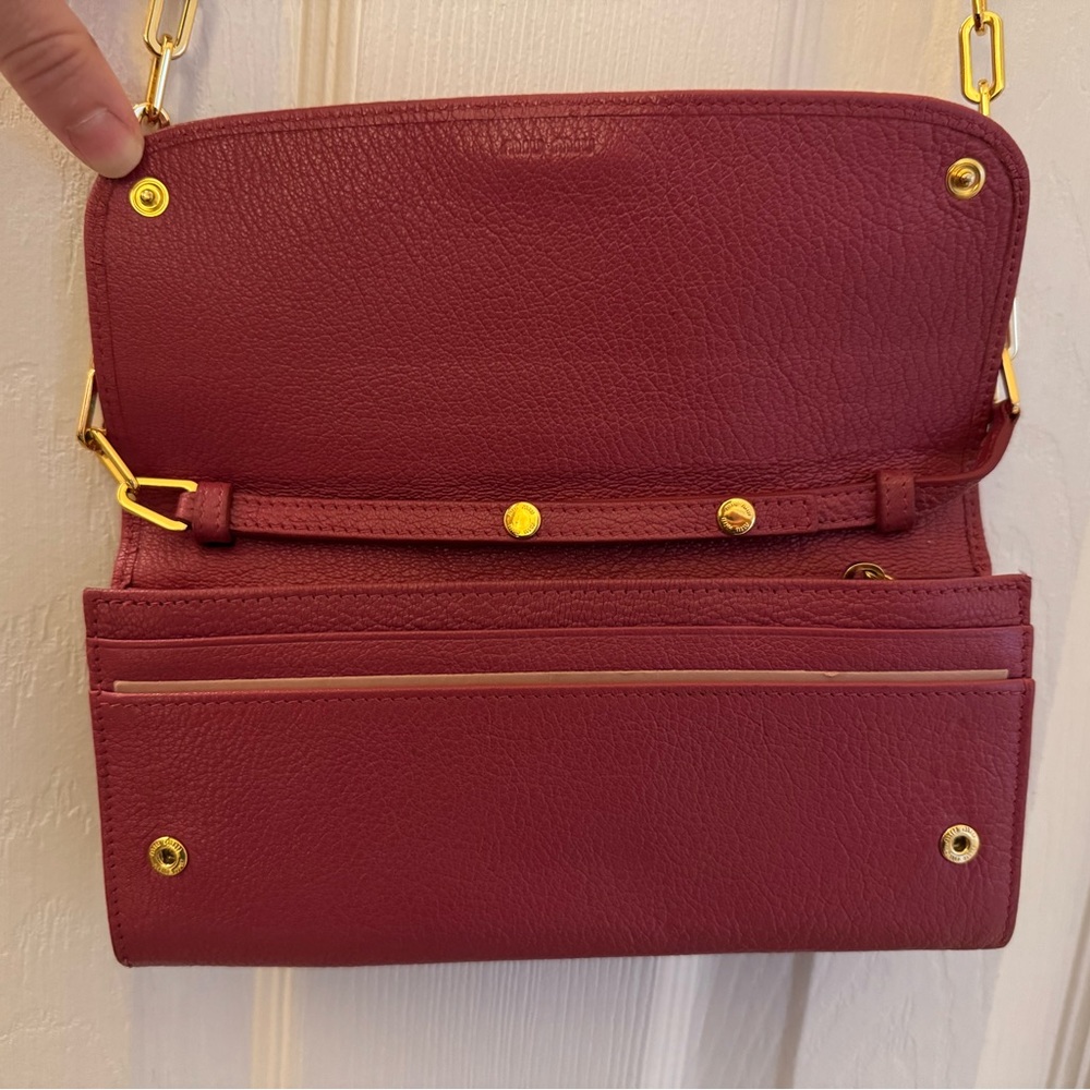 Miu Miu Burgundy Mini Bag with Gold Hardware